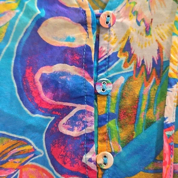 Johnny Was-Helena Tiered Loral Silk Blend WITH TASSELS Maxi Dress-Size '3XL' - Picture 8 of 16